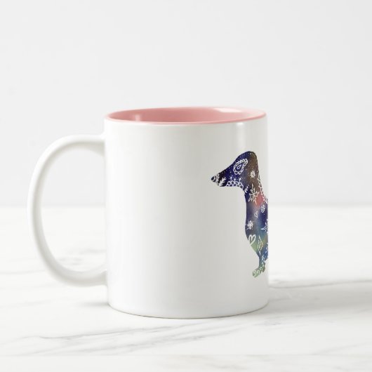 Mandala Chien Mug à deux tons (Gauche)