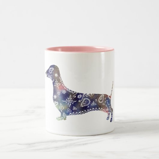 Mandala Chien Mug à deux tons (Centre)