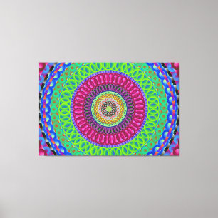 Mandala Circle Art A3 Stretted Canvas Afdrukken
