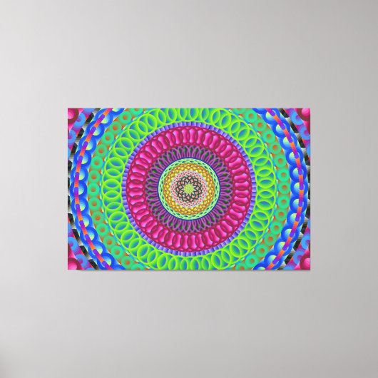 Mandala Circle Art A3 Stretted Canvas Afdrukken (Voorkant)