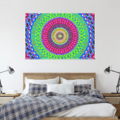 Mandala Circle Art A3 Stretted Canvas Afdrukken (Insitu (Slaapkamer))