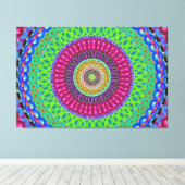 Mandala Circle Art A3 Stretted Canvas Afdrukken (Insitu (Houten vloer))