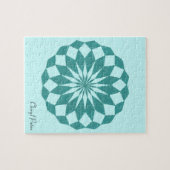 Mandala Circle Diamonds Turquoise Motif Puzzle (Horizontal)