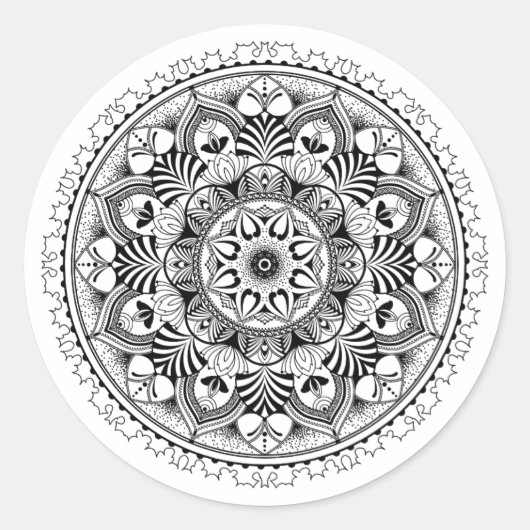 Mandala Circle Ronde Sticker (Voorkant)