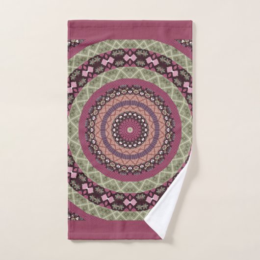 Mandala cirkel rond sierpastel paarse colo bad handdoek (Handdoek)