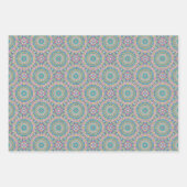 Mandala cirkels Turquoise en roze Inpakpapier Vel (Voorkant)