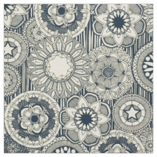 mandala cirque indigo crème stof