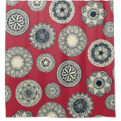 mandala cirque spot red douchegordijn (Voorkant)