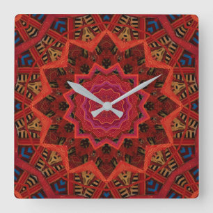 Mandala Clock Vierkante Klok