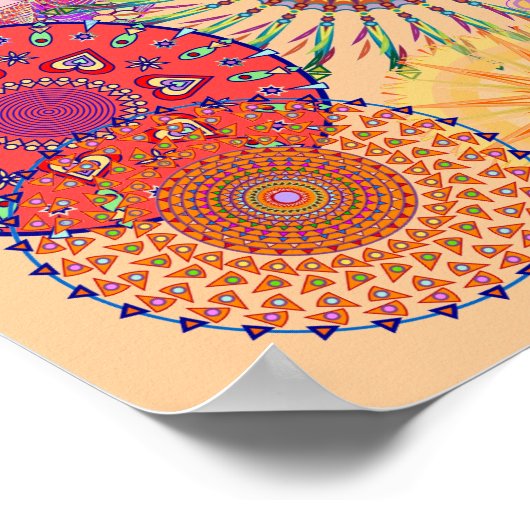 Mandala Collage Drie Poster (Hoek)