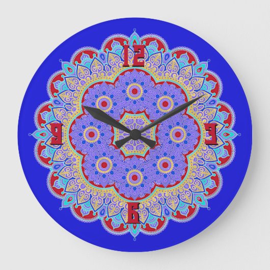 Mandala Coloré Grande Horloge (Recto)