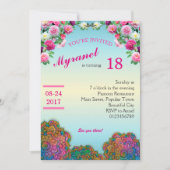 Mandala coloré Invitation d'anniversaire avec fleu (Devant)