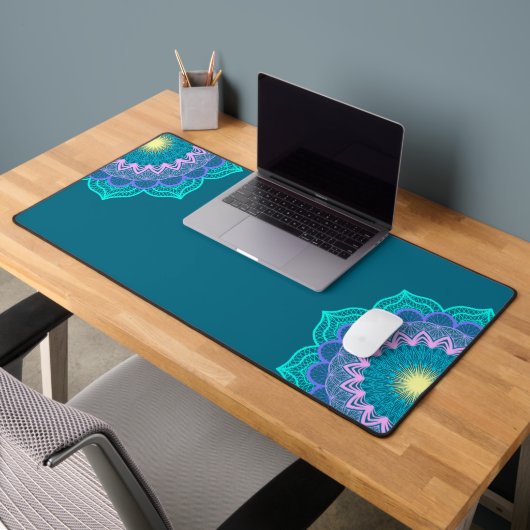 Mandala Coloré sur Fond Bleu (Bureau 2)