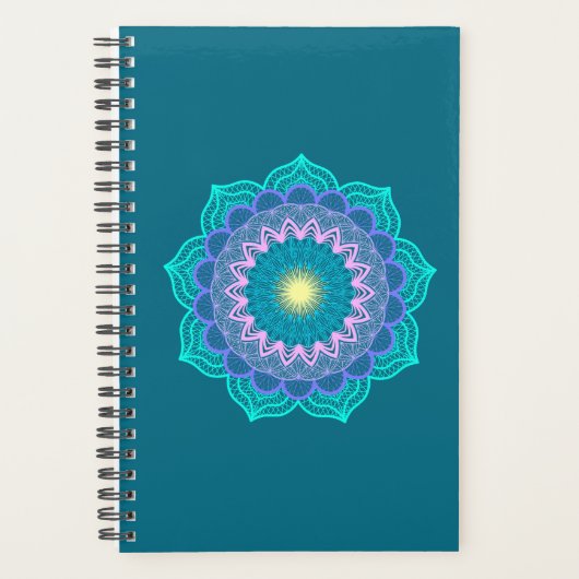 Mandala Coloré sur Fond Bleu (Devant)