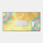 Mandala coloré sur fond doré doux (Clavier et souris)