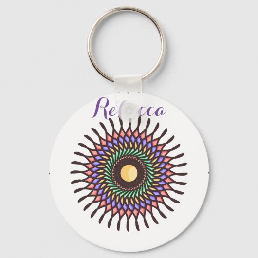 Mandala Colorful Abstract  Pattern Key Ring Sleutelhanger (Voorkant)