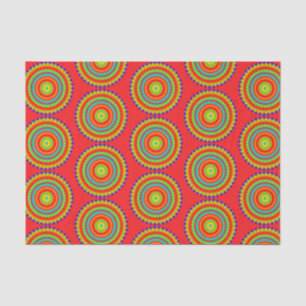 Mandala Colorful Pattern Red Tissuepapier