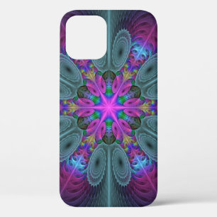 Mandala Colorful Striking Fractal Art Kaleidoscope iPhone 12 Pro Hoesje