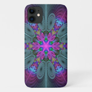 Mandala Colorful Striking Fractal Art Kaleidoscope iPhone 11 Hoesje