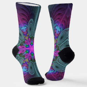 Mandala Colorful Striking Fractal Art Kaleidoscope Sokken