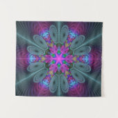 Mandala Colorful Striking Fractal Art Kaleidoscope Wandkleed (Voorkant (horizontaal))