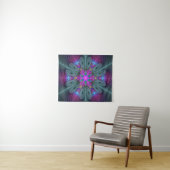 Mandala Colorful Striking Fractal Art Kaleidoscope Wandkleed (In Situ (horizontaal))