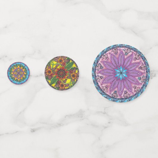 Mandala Confetti (6 designs différents) (Devant)