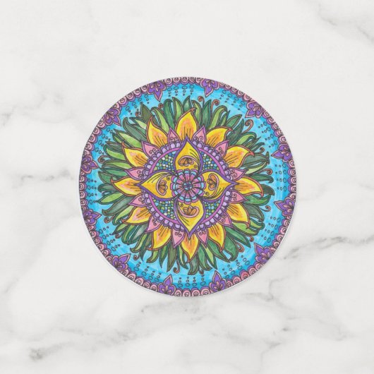 Mandala Confetti (6 designs différents) (Petit recto)