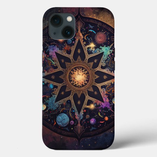 Mandala Coque d'art visionnaire cosmique coque iph (Verso)