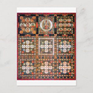 Mandala Cosmic Diagram voor Meditatie Briefkaart