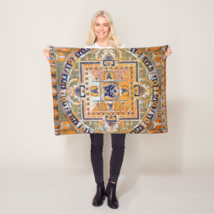 Mandala Cosmic Diagram voor Meditatie Fleece Deken