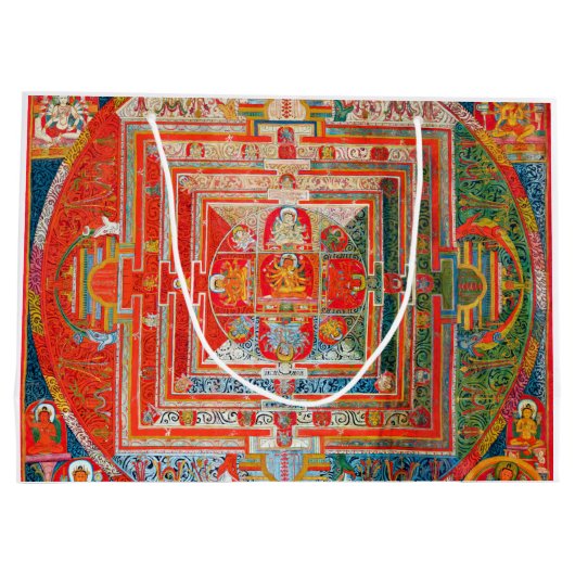 Mandala Cosmic Diagram voor Meditatie Groot Cadeauzakje (Achterkant)