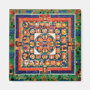 Mandala Cosmic Diagram voor Meditatie Magneet