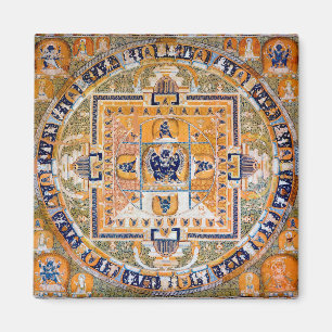 Mandala Cosmic Diagram voor Meditatie Magneet