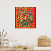 Mandala Cosmic Diagram voor Meditatie Poster (Keuken)