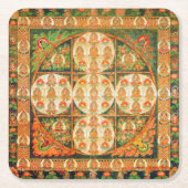 Mandala Cosmic Diagram voor Meditatie Vierkante Kartonnen Onderzetter (Voorkant)