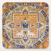 Mandala Cosmic Diagram voor Meditatie Vierkante Kartonnen Onderzetter (Voorkant)
