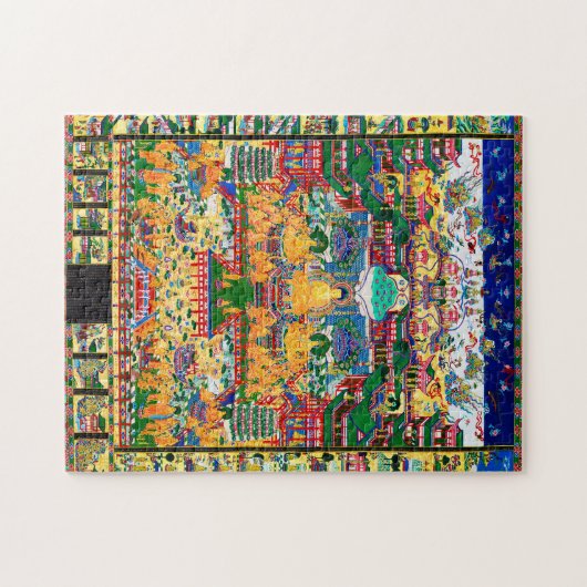 Mandala Cosmic Diagram voor Meditation Legpuzzel (Horizontaal)