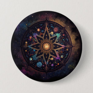 Mandala Cosmic Visionary Art Button