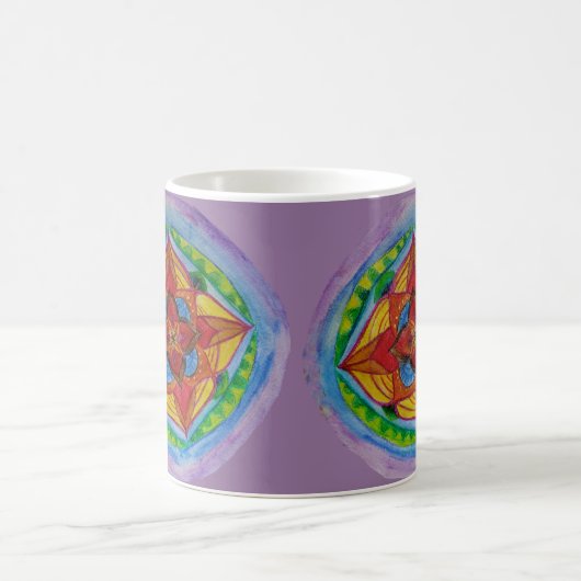 Mandala crayon dessin blanc 11 oz Mug classique (Centre)