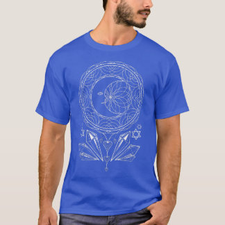 Mandala Crescent Moon Witchcraft Crystals Pagan Oc T-shirt