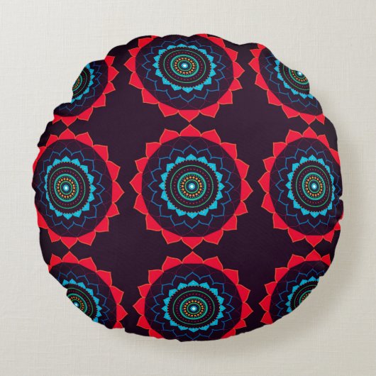Mandala Cushion Rond Kussen (Voorkant)