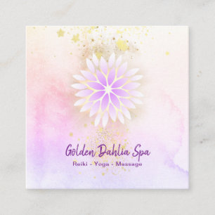 *~* Mandala Dahlia Pastel Lavender Pink Vierkante Visitekaartje