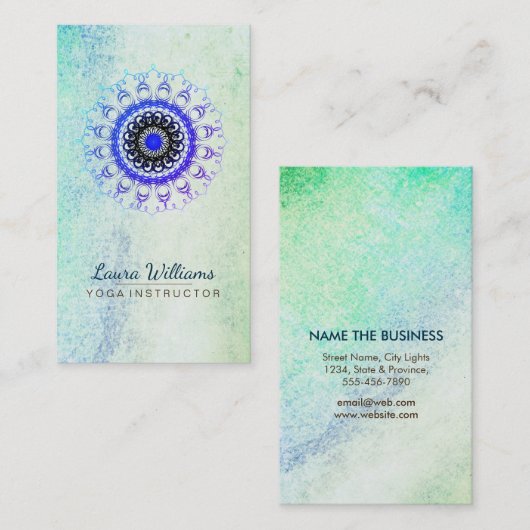 Mandala Damask Lotus Flower Meditation Holistic Visitekaartje (Voorkant / Achterkant)