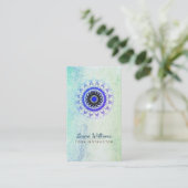 Mandala Damask Lotus Flower Meditation Holistic Visitekaartje (Staand voorkant)