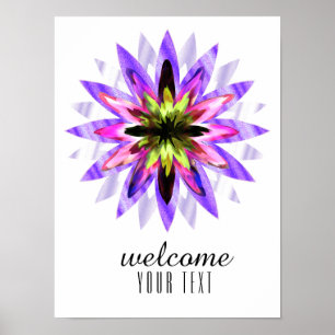 Mandala Damask Welkom Lotus Flower Art Elegant Poster