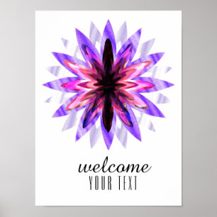 Mandala Damask Welkom Lotus Flower Art Elegant Poster