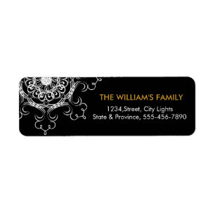 Mandala Damask Yoga Meditation Return Labels