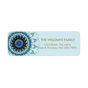 Mandala Damask Yoga Meditation Return Labels