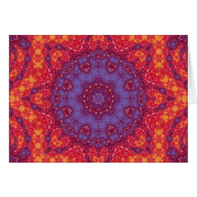 Mandala d'aquarelle de coucher du soleil de batik (Devant horizontal)